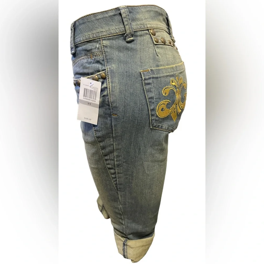 Rare Y2K Deréon Denim Capris - Picture 3 of 10